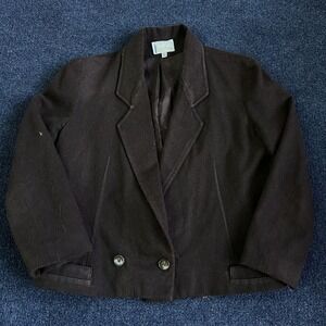 TG Bentley Blazer Womens 9/10 Brown Double Breasted Cropped Dress Jacket